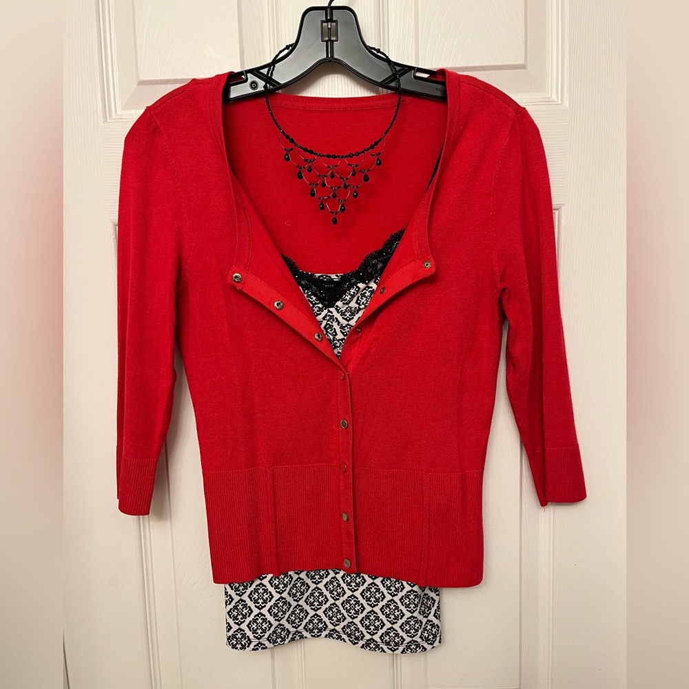 White House Black Market Red Cardigan, Size: XS.